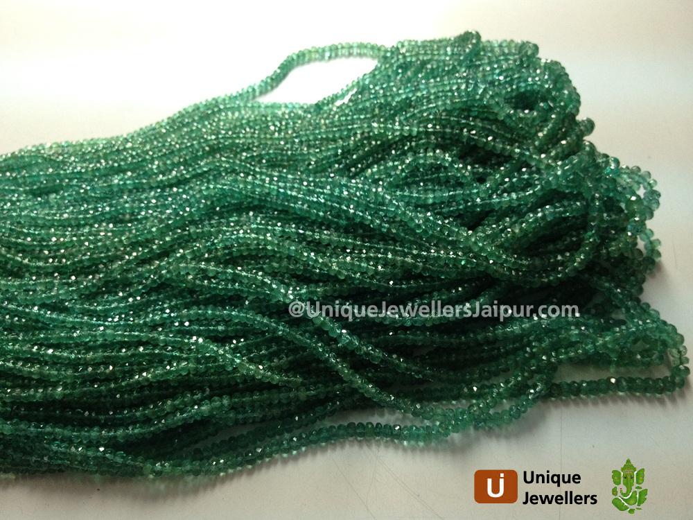 Emerald Faceted Roundelle Beads